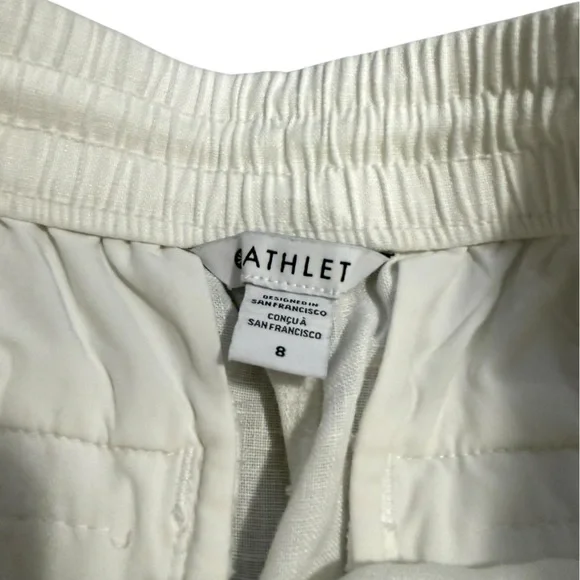 Athleta Cabo Linen White Jogger Pants size 8 - Picture 3 of 7